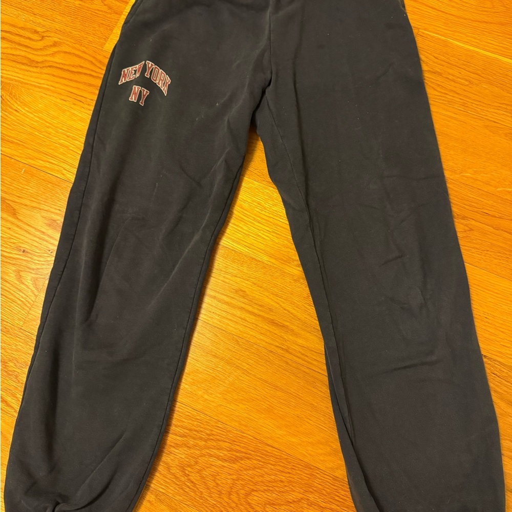 Brandy Melville Navy Joggers with Red NY Logo